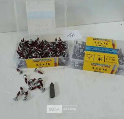 2 x houtschroeven 3,5x16mm 200 stuks – kavel bij Belga Veilingen, Oudsbergen