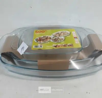 1 x Ovenschotel glas ovaal 3 stuks – kavel bij Belga Veilingen, Oudsbergen