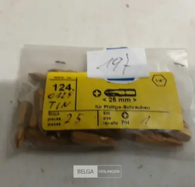 25 x Bitsen PH nr 1 TIN coating – kavel bij Belga Veilingen, Oudsbergen