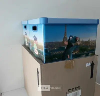 4 x Opbergbox 38x28x23 cm Curver ratatouille met deksel – kavel bij Belga Veilingen, Oudsbergen
