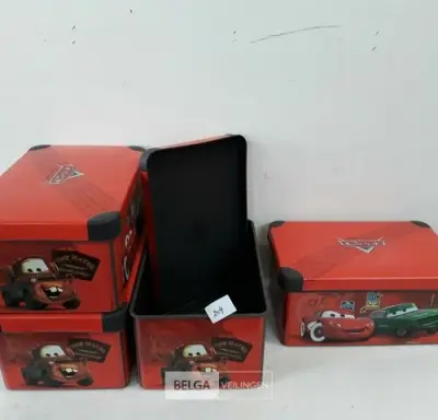 4 x Opbergdoos Cars Curver 29x20x13 cm – kavel bij Belga Veilingen, Oudsbergen
