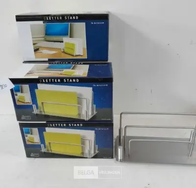 6 x Brievenhouder inox – kavel bij Belga Veilingen, Oudsbergen