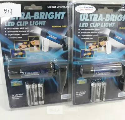 2 x Zaklamp met clip LED – kavel bij Belga Veilingen, Oudsbergen