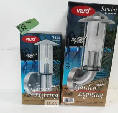 2 x Buitenlamp inox rond 2 assorti – kavel bij Belga Veilingen, Oudsbergen