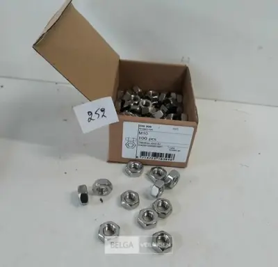 1 x Zeskantmoer INOX A2 M 10 100 stuks – kavel bij Belga Veilingen, Oudsbergen