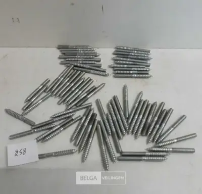 60 x Stokeinde verzinkt M6 x 60mm – kavel bij Belga Veilingen, Oudsbergen