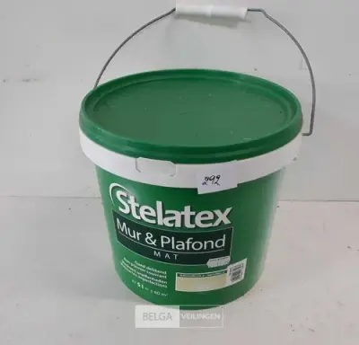 1 x Muur en plafond verf Stelatex 5 L – kavel bij Belga Veilingen, Oudsbergen