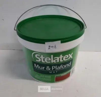 1 x Muur en plafond verf Stelatex 2,5L – kavel bij Belga Veilingen, Oudsbergen