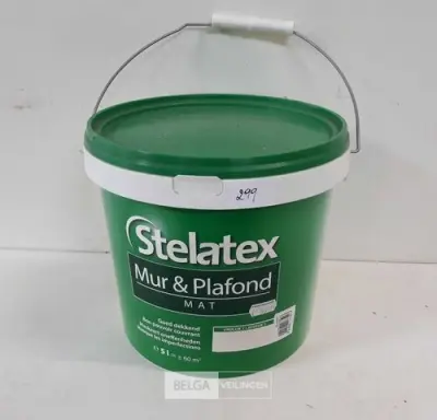 1 x Muur en plafond verf Stelatex 5 L – kavel bij Belga Veilingen, Oudsbergen