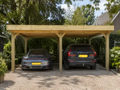 Dubbele carport 750x600x270 cm, Vrijstaand – kavel bij Onlineveilingmeester
