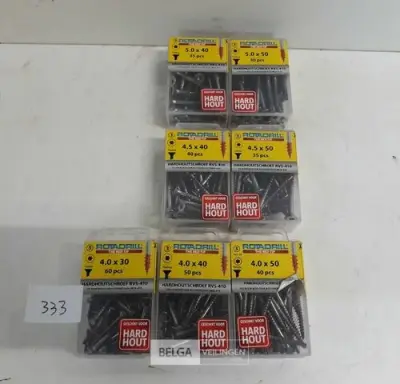 7 x Houtschroeven INOX blister verzonken kop red-tip mix – kavel bij Belga Veilingen, Oudsbergen