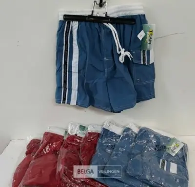 8 x Short mix maten rood-blauw – kavel bij Belga Veilingen, Oudsbergen