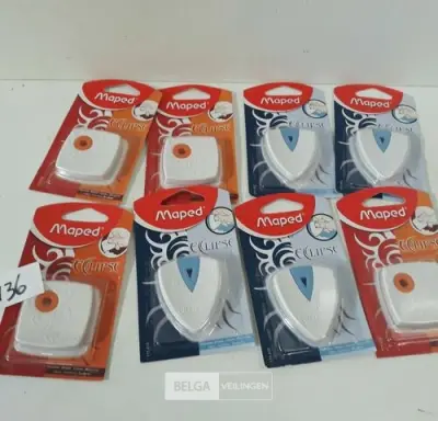 8 x Gom 5 cm E-lips Maped 2 assorti – kavel bij Belga Veilingen, Oudsbergen