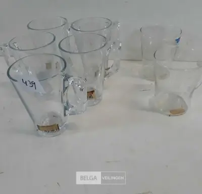 7 x Thee glas 2 assorti – kavel bij Belga Veilingen, Oudsbergen