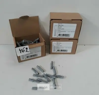 3 x Muurplug nylon 6 mm 100 stuks – kavel bij Belga Veilingen, Oudsbergen