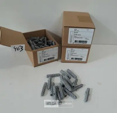 3 x Muurplug nylon 8 mm 100 stuks – kavel bij Belga Veilingen, Oudsbergen