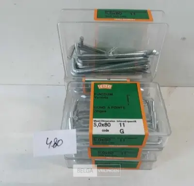 7 x Puntduim verzinkt 5x80 mm 11 stuks – kavel bij Belga Veilingen, Oudsbergen