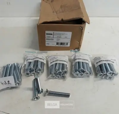 5 x Metaalvijzen kruiskop M8x50 mm 10 stuks – kavel bij Belga Veilingen, Oudsbergen