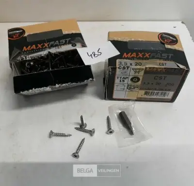 2 x Houtschroeven inox 3,5x20mm 200 stuks – kavel bij Belga Veilingen, Oudsbergen