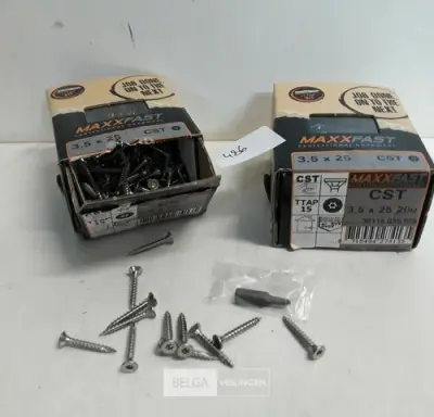 2 x Houtschroeven inox 3,5x25mm 200 stuks – kavel bij Belga Veilingen, Oudsbergen