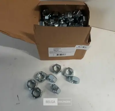 1 x Zeskantmoer verzinkt M 16 100 stuks – kavel bij Belga Veilingen, Oudsbergen