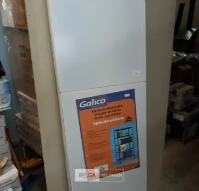 1 x Stapelrek metaal 180x90x40 cm met 5 leggers – kavel bij Belga Veilingen, Oudsbergen