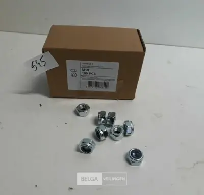 1 x Zeskant borgmoer verzinkt M 10 100 stuks – kavel bij Belga Veilingen, Oudsbergen