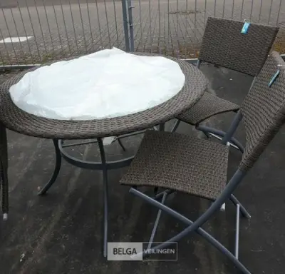 1 x Tuinset Wicker 5-Delig taupe – kavel bij Belga Veilingen, Oudsbergen