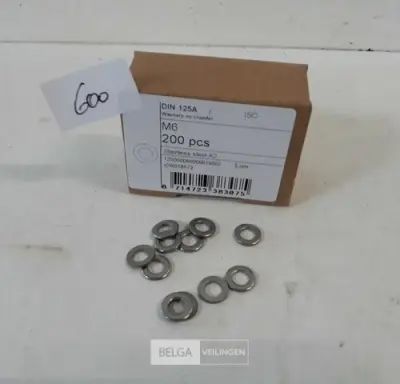 1 x Rondellen Inox A2 M 6 200 stuks – kavel bij Belga Veilingen, Oudsbergen