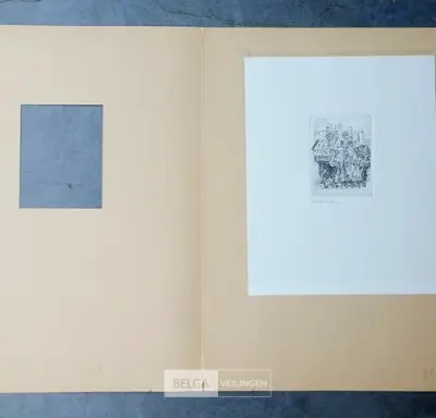 Ets in map met folie, Gustave De Bruyne, Driekoningen – kavel bij Belga Veilingen