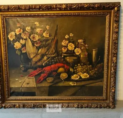 Olie op doek, Jules Cambier, Stilleven met kreeft – kavel bij Belga Veilingen