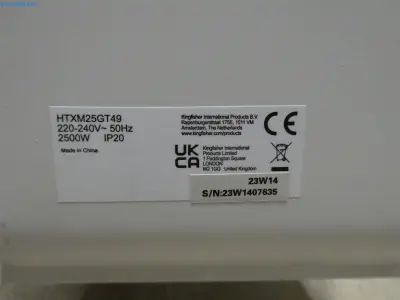 Elektrische kachel Kingfisher HTXM25GT49 – kavel bij NetBid, Speyer