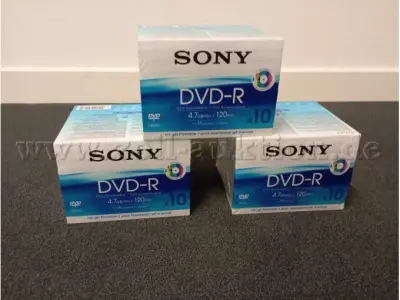 102 Sony DVD-R Rohlinge und Panasonic DVD-RAM Rohlinge beide 4,7 GB – kavel bij Zoll-Auktion, Berlin