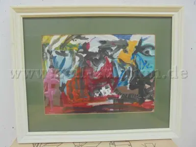 1 gouache op krantenpapier van de kunstenaar Reinhard Womacka – kavel bij Zoll-Auktion, Potsdam