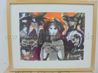 1 gouache en aquarel op karton van de kunstenaar Reinhard Womacka – kavel bij Zoll-Auktion, Potsdam
