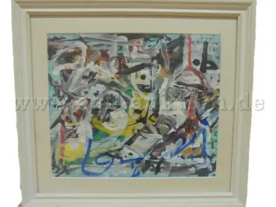 1 Gouache u. Acryl auf Zeitungspapier des Künstler Reinhard Womacka – kavel bij Zoll-Auktion, Potsdam