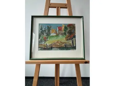 1 Bild Künstler Fred Arnus Zigldrum -Gehöft in Steinkirchen II - Aquarell – kavel bij Zoll-Auktion, München