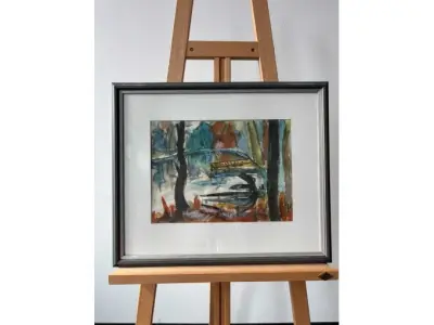 1 Bild Künstler Fred Arnus Zigldrum - Heimhauser Weiher - Aquarell – kavel bij Zoll-Auktion, München