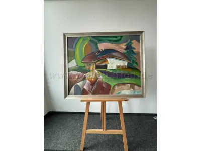 1 Bild Künstler Fred Arnus Zigldrum - Almhütte - Ölbild – kavel bij Zoll-Auktion, München