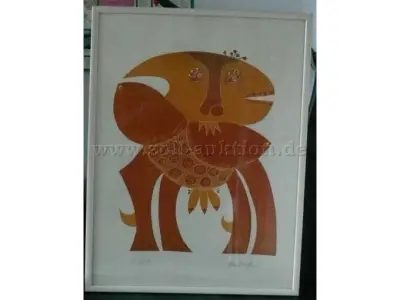 2 kunstdrukken ‘Honingkoe’ en ‘Vissersvrouw’ van Hertenstein – kavel bij Zoll-Auktion, Hof