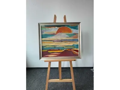 1 Bild Künstler Fred Arnus Zigldrum - Landschaft im Regen - Ölbild – kavel bij Zoll-Auktion, München