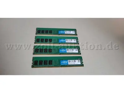 4 Crucial DDR4 PC4-17000 Arbeitsspeicher je 8 GB insgesamt 32 GB – kavel bij Zoll-Auktion, Memmingen
