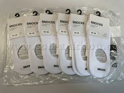 6 Packungen Snocks Socken Füßlinge weiß (12 Paar) Größe 35-38 – kavel bij Zoll-Auktion, Offenbach am Main