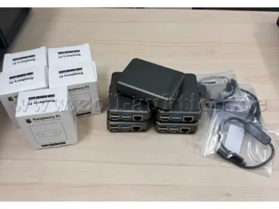 5 computers met één printplaat (mini-pc) - Raspberry Pi 4 Model B (bundel van 5 stuks) – kavel bij Zoll-Auktion, Meiningen