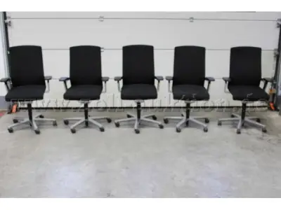 5 Bürodrehstühle von Wilkhahn, Modell ON, Stoff, Schwarz, gebraucht – kavel bij Zoll-Auktion, Berlin
