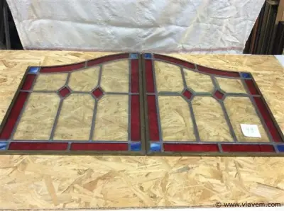 Loodglas 2st ( ongeschonden koperen frame ) – kavel bij Vlavem