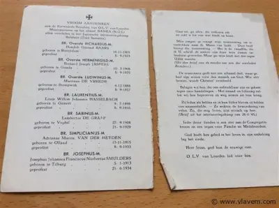 Aandenken missionarissen in gevangenschap – kavel bij Vlavem