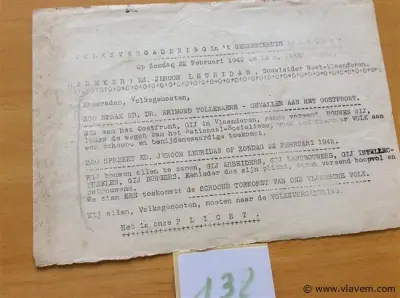 Pamflet volksvergadering – kavel bij Vlavem