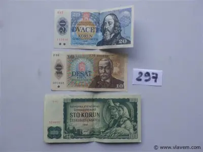 bankbiljetten uit Czechoslovakije – kavel bij Vlavem