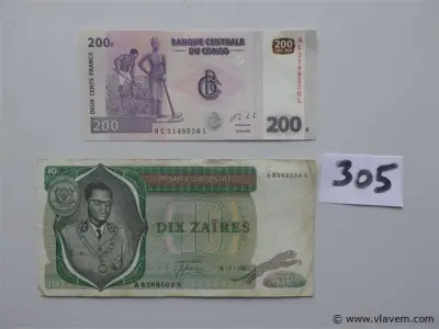 bankbiljetten uit Congo en Zaïre – kavel bij Vlavem